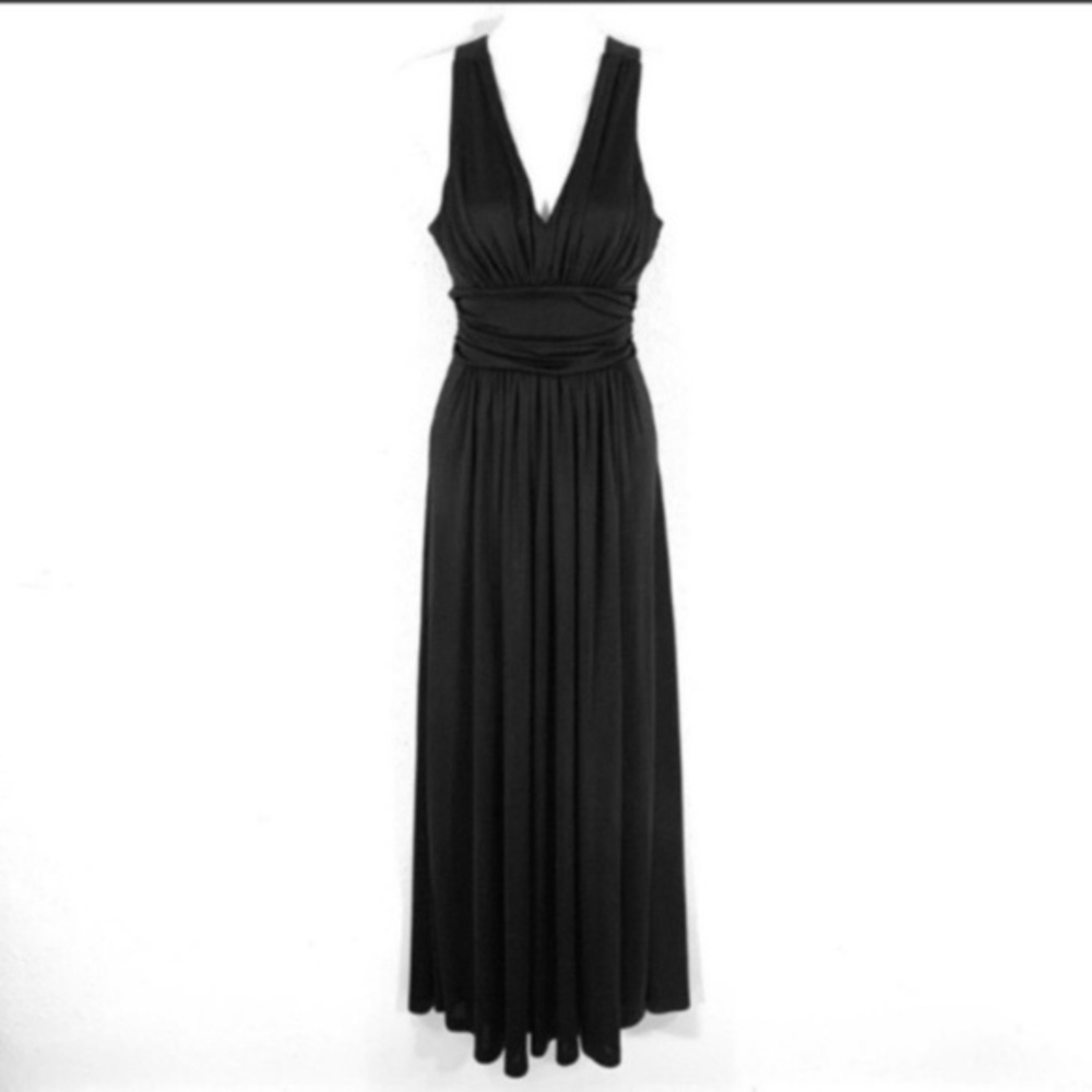Express black halter cross back maxi dress